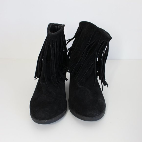 Forever 21 Fringe Black Booties - Picture 4 of 6